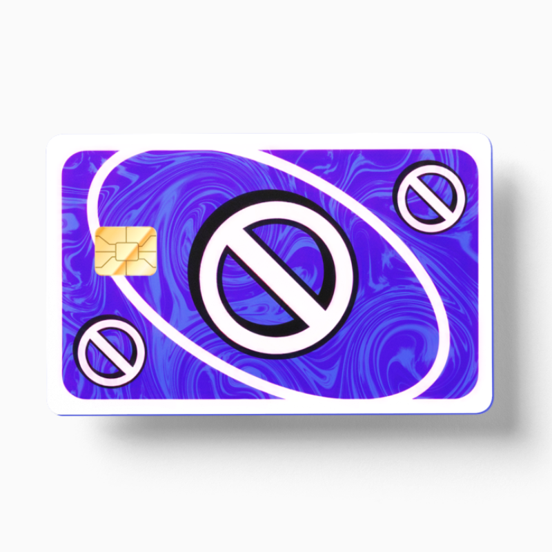 Uno Skip Card Blue (Holographic)