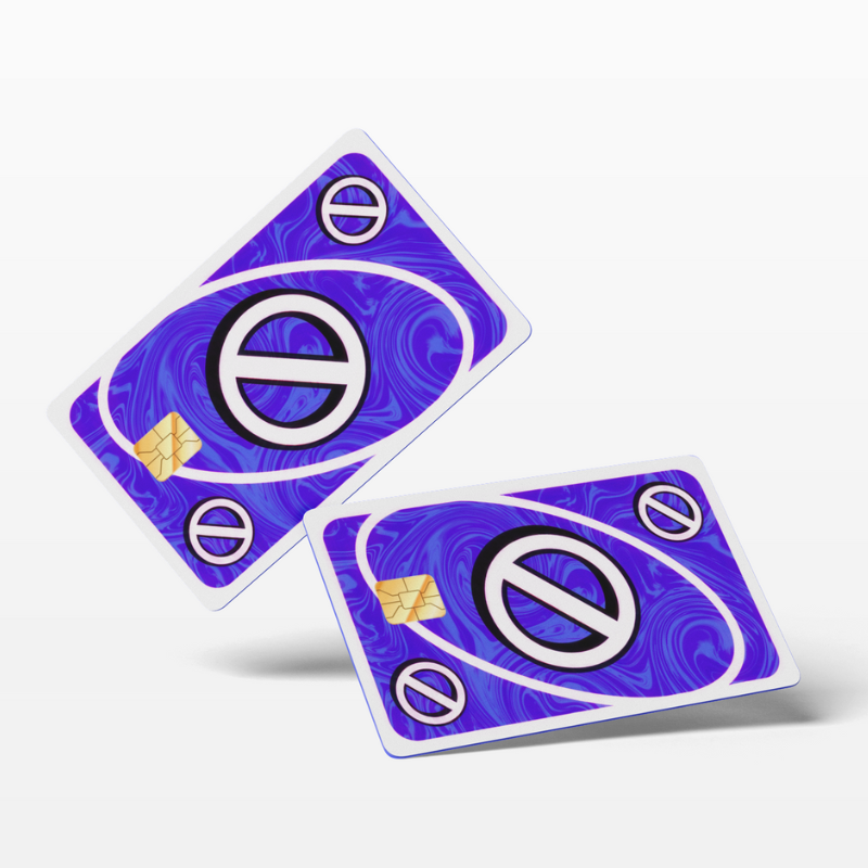 Uno Skip Card Blue (Holographic)