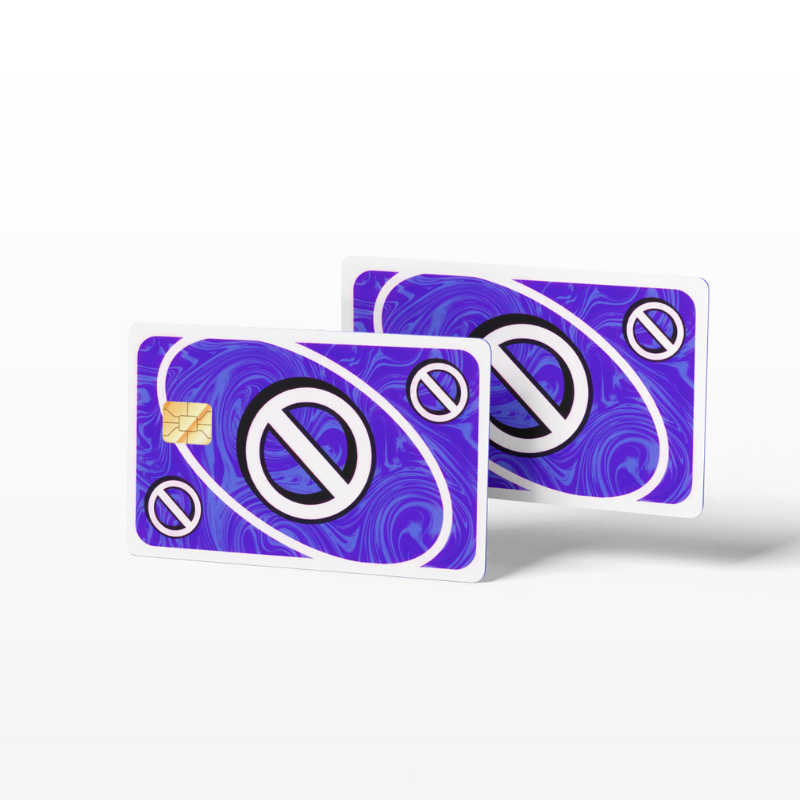 Uno Skip Card Blue (Holographic)